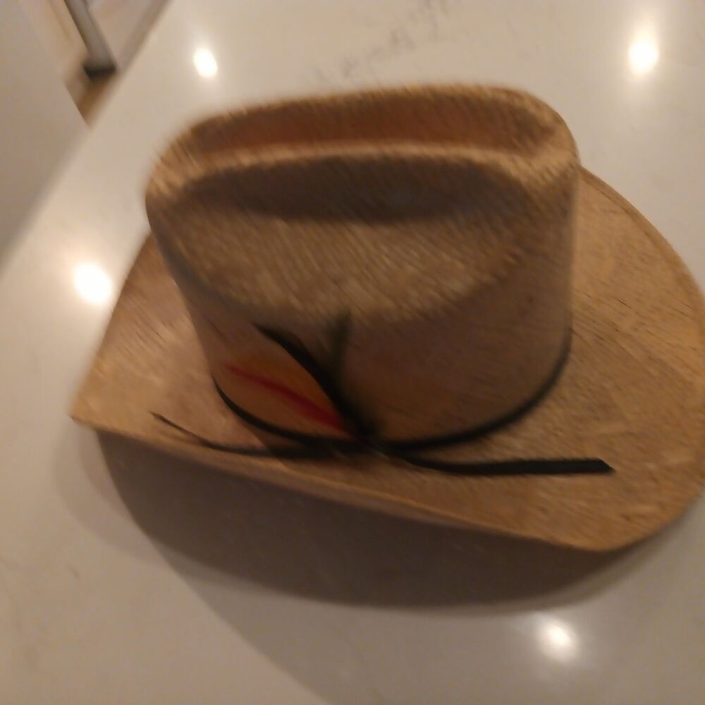 Vintage John B Stetson Company Kachina Model Cowboy Western Straw Hat Size 7